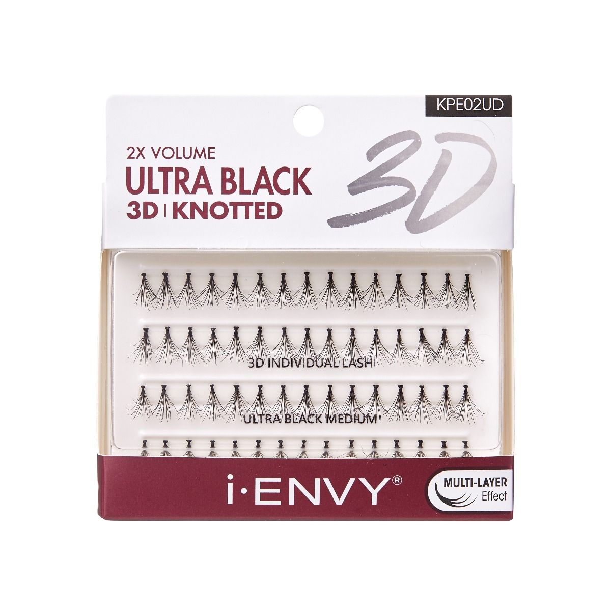 i-ENVY by Kiss 3D Individual Ultra Black Knotted Flare Individual Eyelashes 60pc