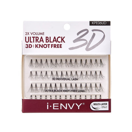 i-ENVY by Kiss 3D Individual Ultra Black Knot Free Flare Individual Eyelashes 60pc