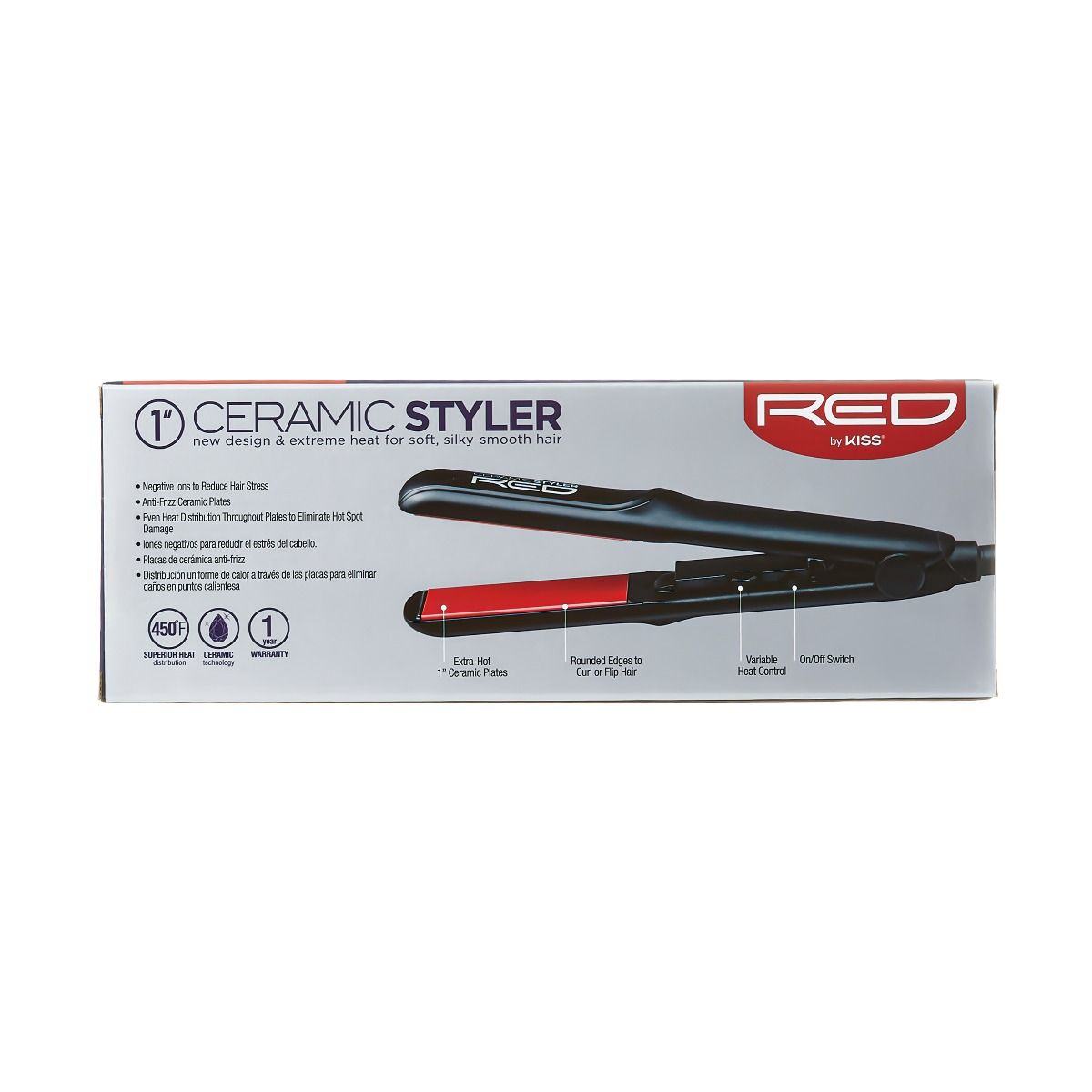 Red By Kiss 1" Ceramic Styler Flat Iron