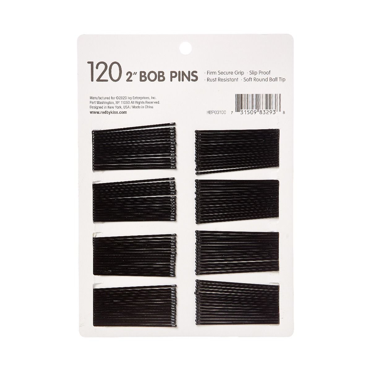 Red by Kiss 2" Bobby Pins Black