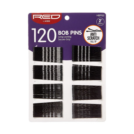 Red by Kiss 2" Bobby Pins Black