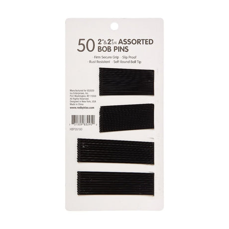 Red by Kiss 2" & 2-3/4" Bobby Pins Black 50ct