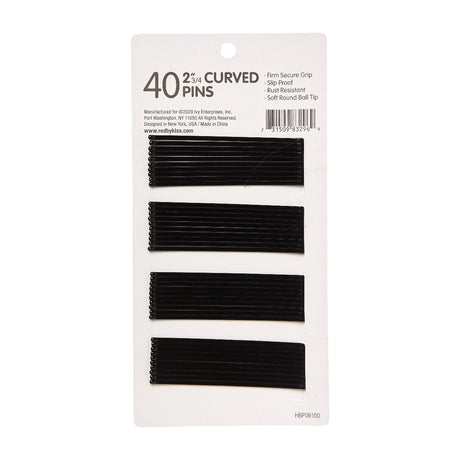 Red by Kiss 2-3/4" Curved Bobby Pins Black 40ct