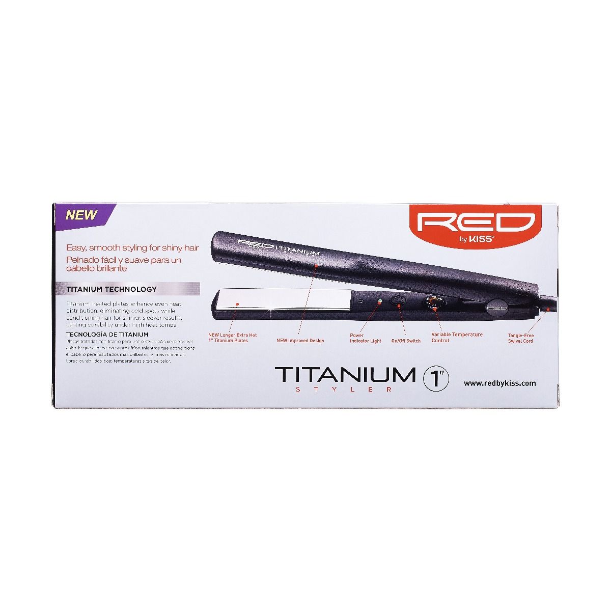 Red By Kiss 1" Titanium Styler Flat Iron