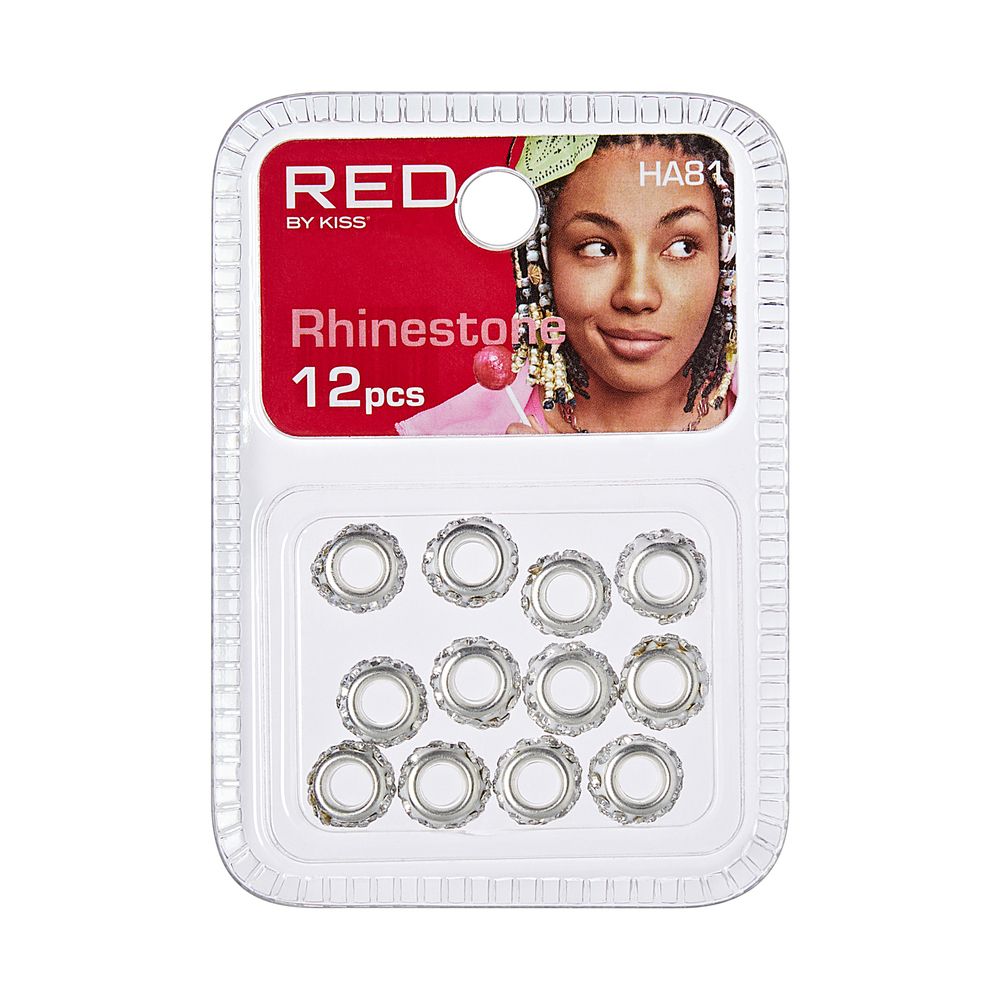 Red By Kiss Rhinestone Hair Beads 12pcs