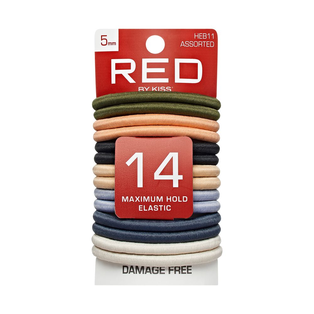 Red by Kiss Elastic Bands 5MM Assorted 14ct