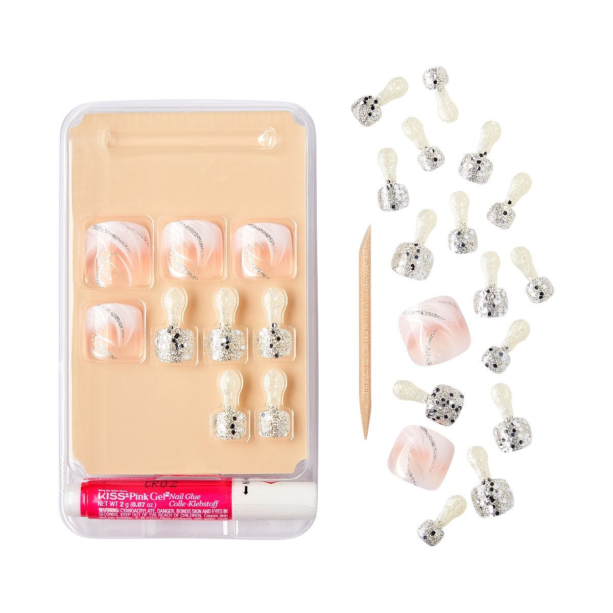 Kiss GoldFinger Trendy Press-On Pedicure Nails