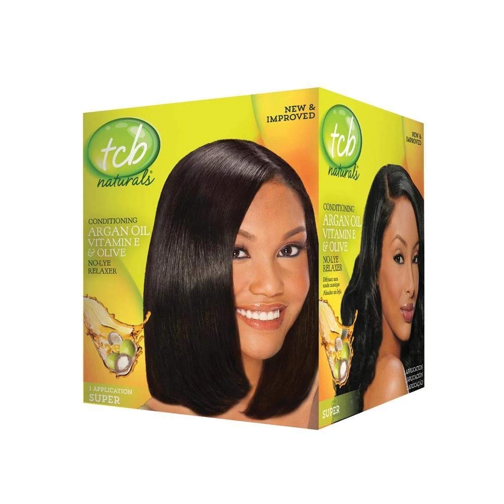 TCB Naturals Argan Oil Vitamin E & Olive No Lye Relaxer Kit 1 Application