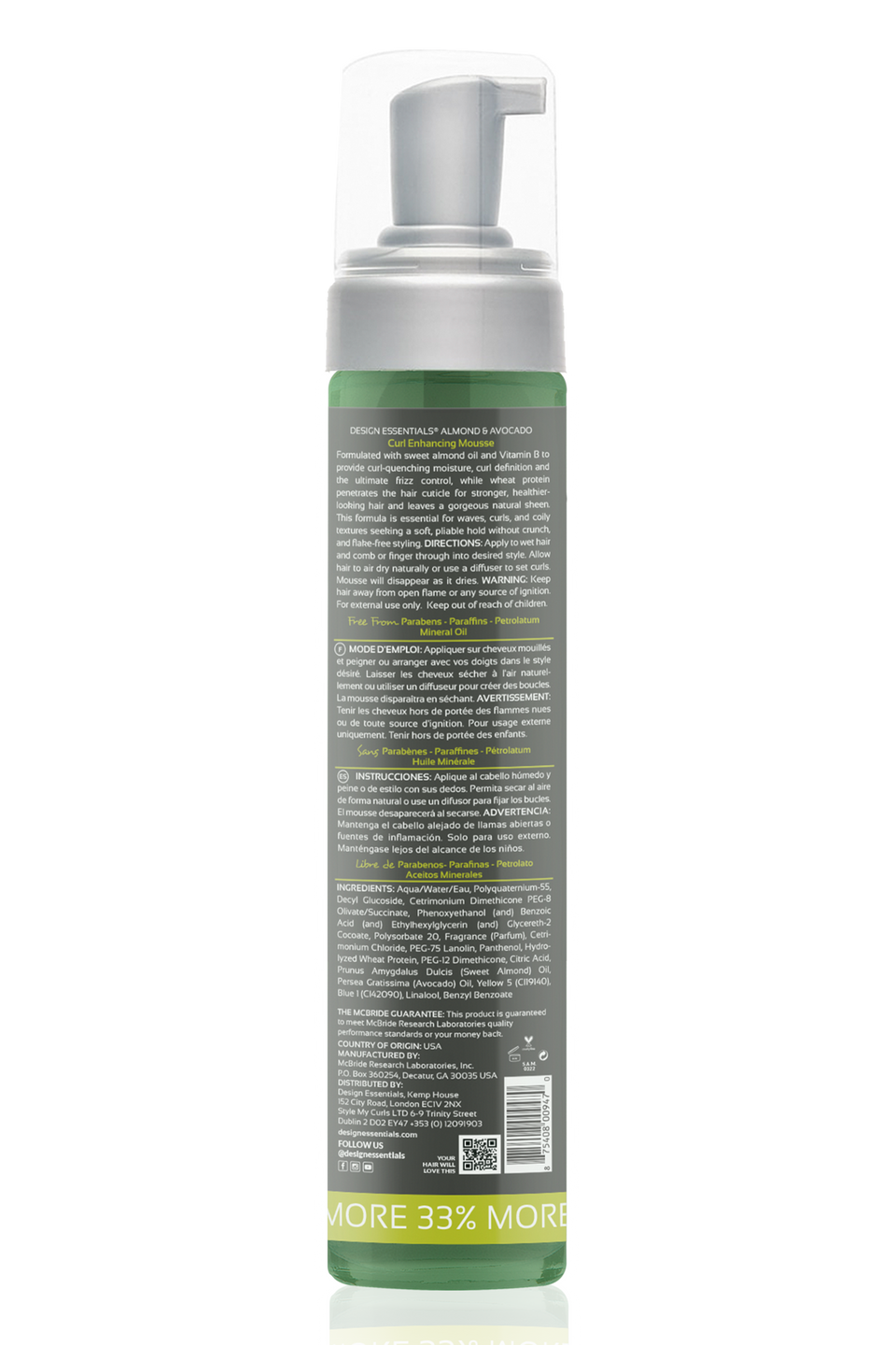 Design Essentials Almond & Avocado Curl Enhancing Mousse 10oz