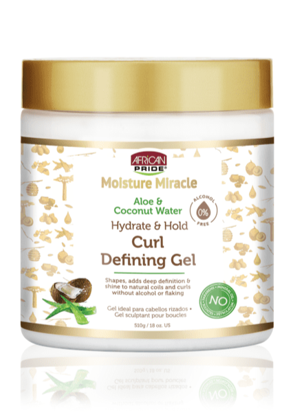 African Pride Moisture Miracle Aloe & Coconut Water Curl Defining Gel 18oz