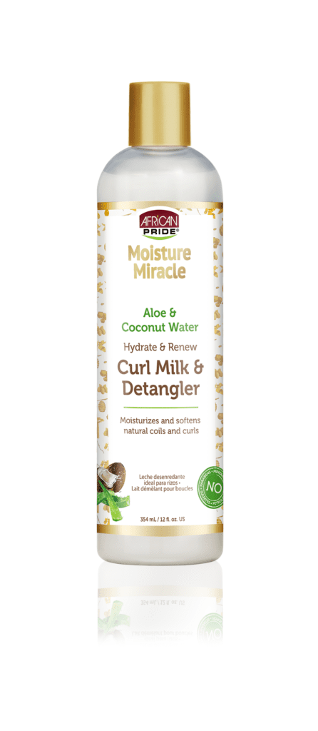 African Pride Moisture Miracle Aloe & Coconut Water Curl Milk & Detangler 12oz