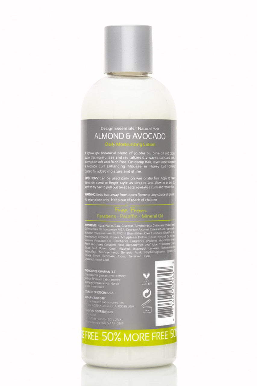 Design Essentials Almond & Avocado Daily Moisturizing Lotion 12oz