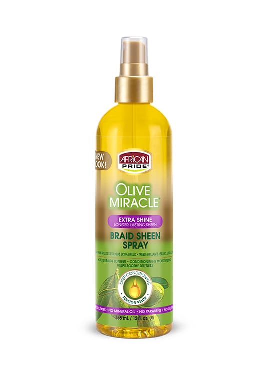 African Pride Olive Miracle Braid Sheen Spray 12oz