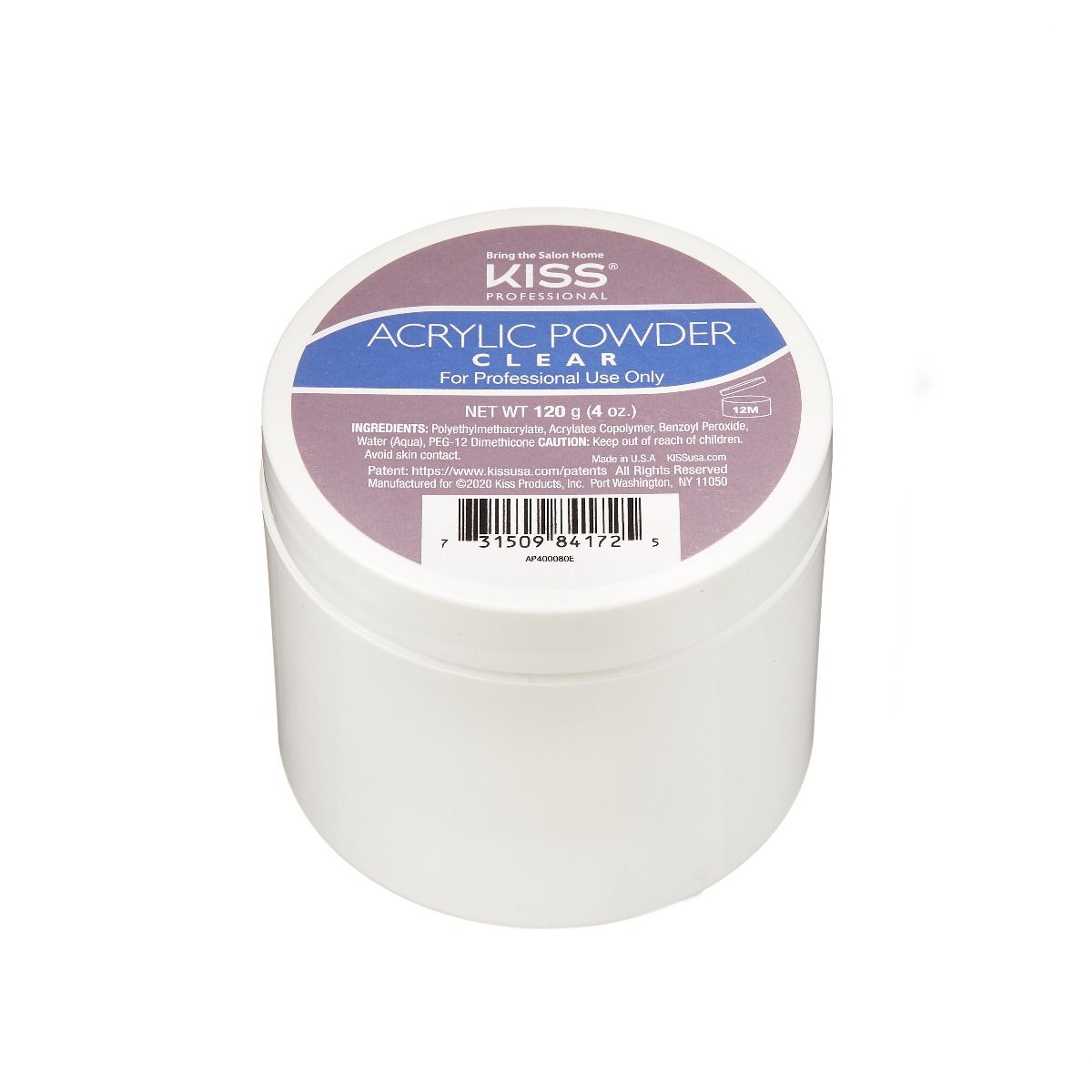 Kiss Acrylic Powder 4oz - Clear